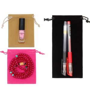 Suede Drawstring Bag for Necklace Ring Earrings Organizer