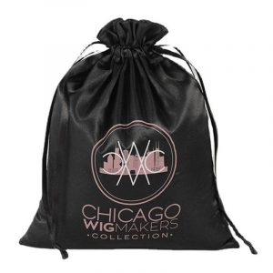 satin drawstring bag with logo