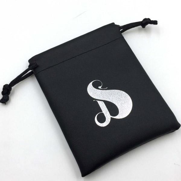 small leather drawstring pouch