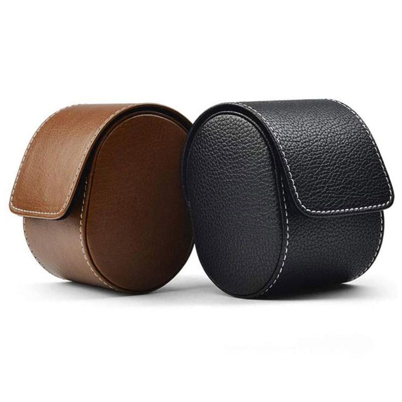 PU Leather Watch Roll Storage Box with Protective Interior - Image 3