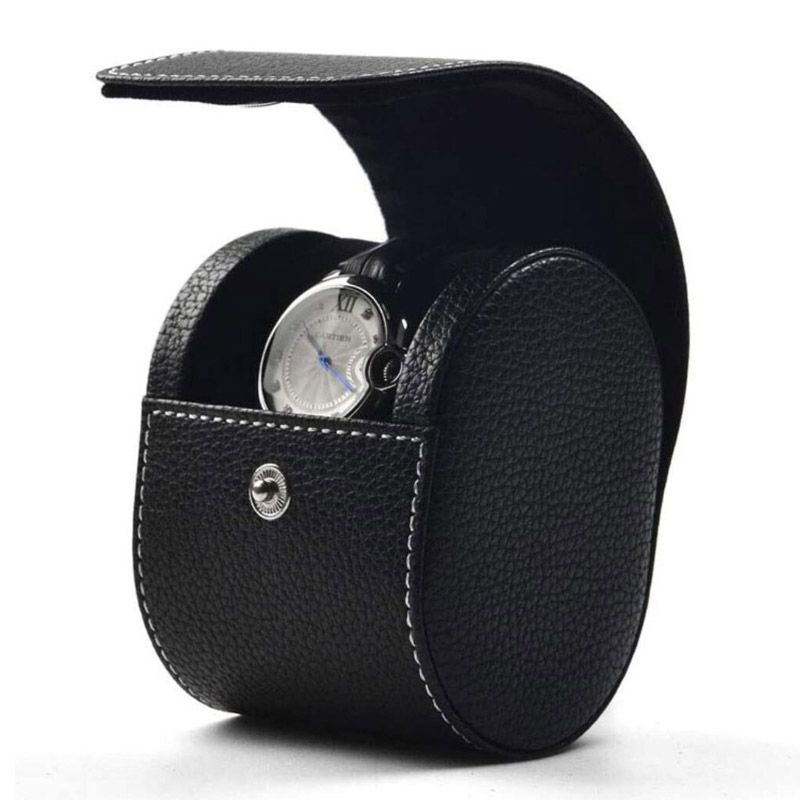PU Leather Watch Roll Storage Box with Protective Interior - Image 2