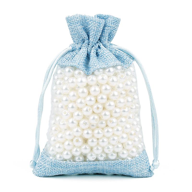 Transparent window fake hessian drawstring bag - Image 2