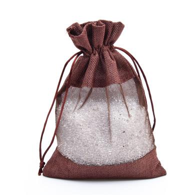 Transparent window fake hessian drawstring bag - Image 6