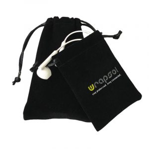 velvet drawstring pouch for earphones