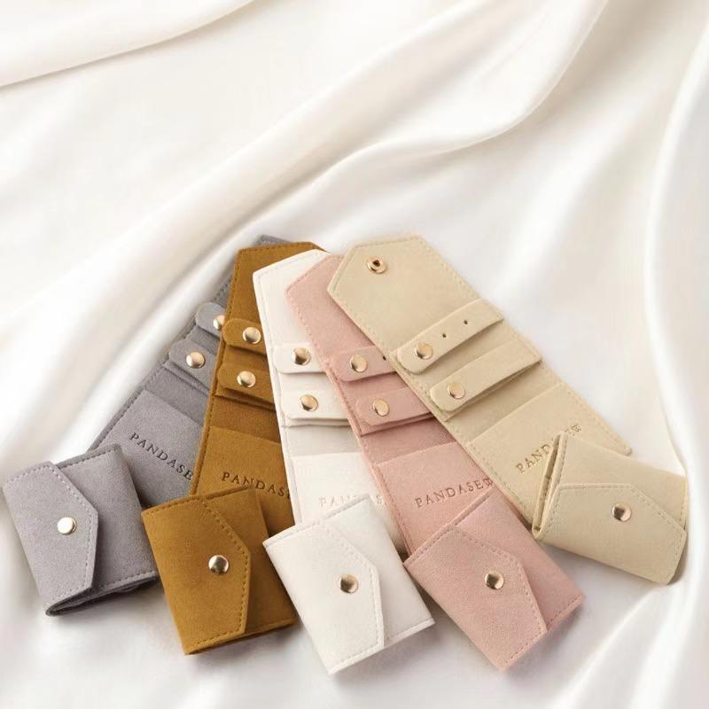 Microfiber Jewellery Bag with Snap Closure Mini Style Ring Brooch - Image 4