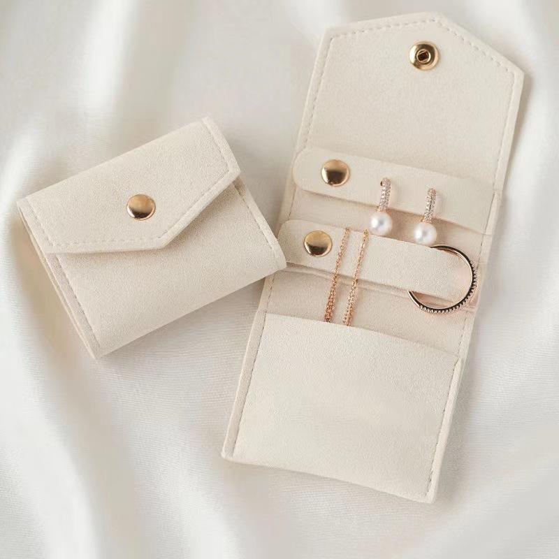 Microfiber Jewellery Bag with Snap Closure Mini Style Ring Brooch - Image 2