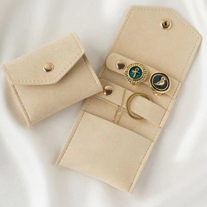 Microfiber Jewellery Bag with Snap Closure Mini Style Ring Brooch - Image 3
