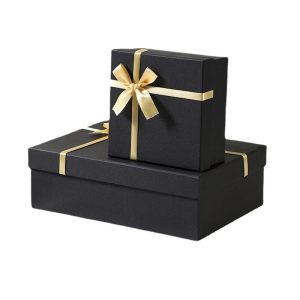 Custom High-End Gift Box with Lift-Off Lid, Featuring Bow and Exquisite Cosmetic Packaging