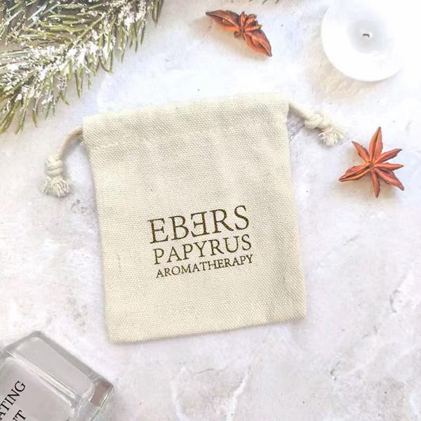 White Canvas Drawstring Pouches With Logo - Image 2