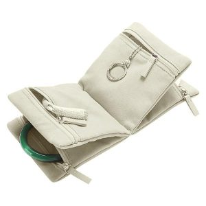 Luxury Velvet jewelry organizer pouch with zipper closure